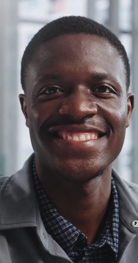 Internship, happy or black man in agency with face, experience or ambition in Stock Footage 334010249