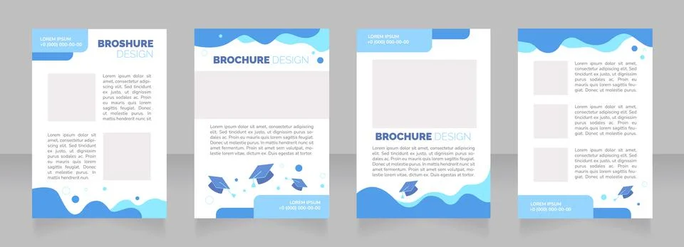 Internship for high school students blank brochure layout design Stock Illustration