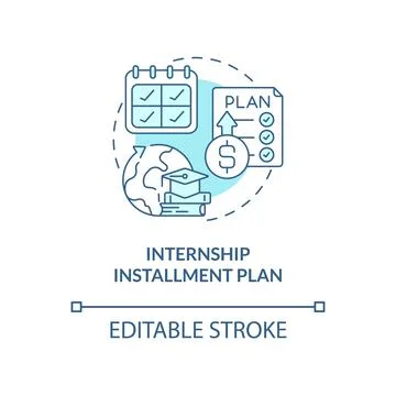 Internship installment plan concept icon Ilustração Stock