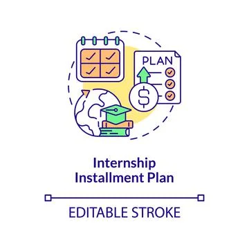 Internship installment plan concept icon Ilustração Stock