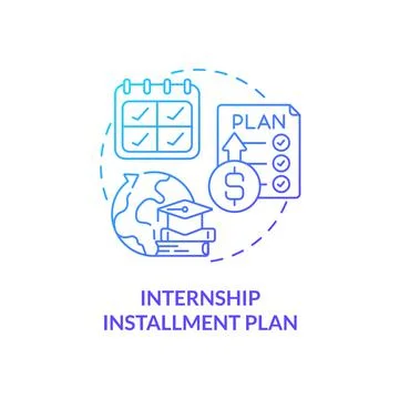 Internship installment plan concept icon Ilustração Stock