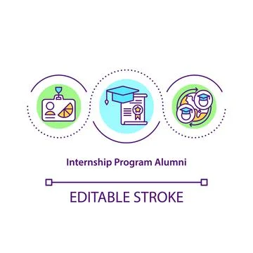 Internship program alumni concept icon Stock Illustration