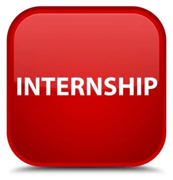 Internship special red square button Stock Illustration