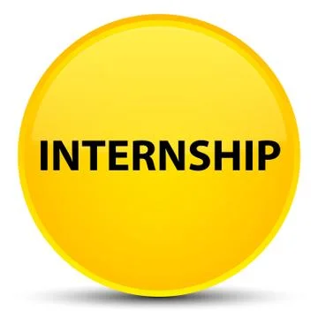 Internship special yellow round button Stock Illustration