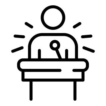 Internship speech icon, outline style Stock Illustration