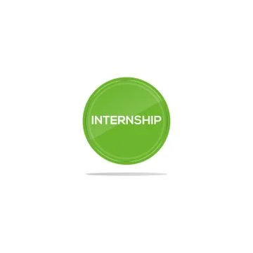 Internship text in green circle 스톡 일러스트
