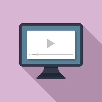 Internship video icon, flat style イラスト素材