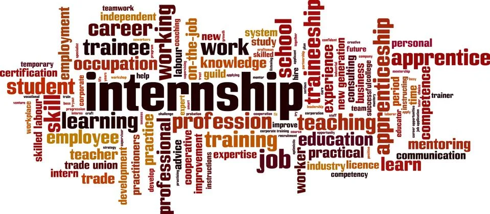 Internship word cloud Stock Illustration
