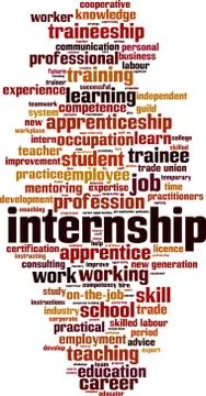 Internship word cloud Stock Illustration