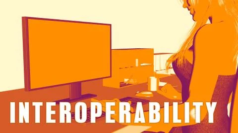Interoperability Concept Course Stock Illustration