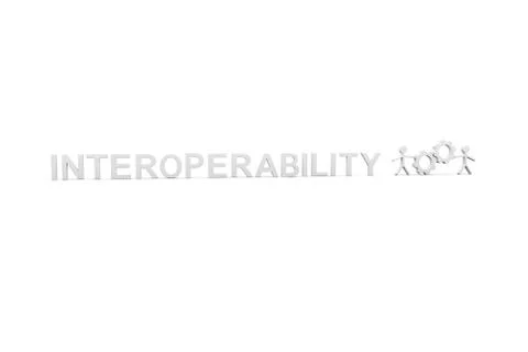INTEROPERABILITY concept white background 3d render illustration Stock Illustration