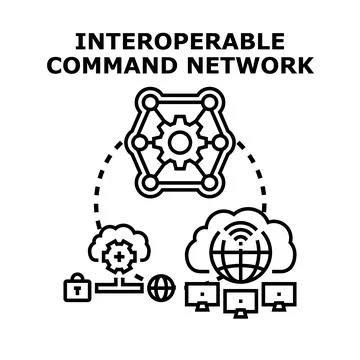 Interoperable command network concept vector illustration イラスト素材