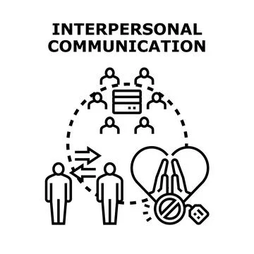 Interpersonal communication concept with global network connection Stock Illustration