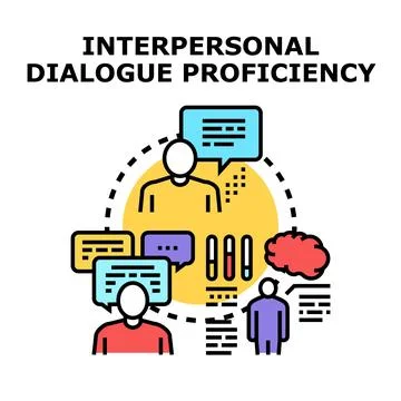 Interpersonal dialogue proficiency concept vector illustration Stock Illustration