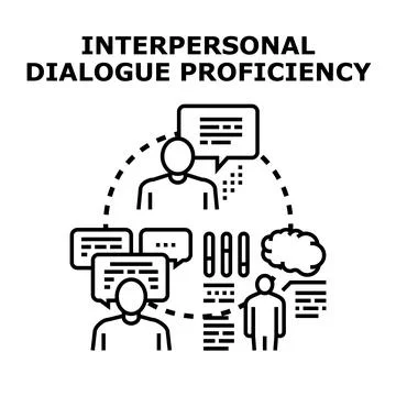 Interpersonal dialogue proficiency concept vector illustration Stock Illustration