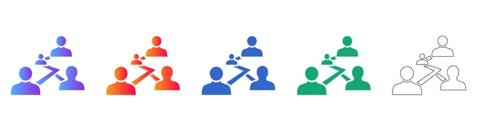 Interpersonal Feedback Loop Icons Stock Illustration