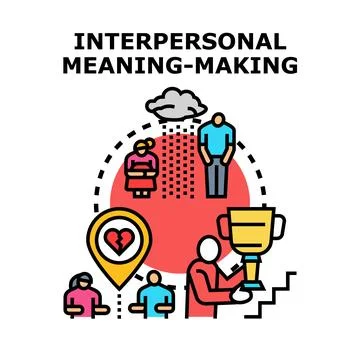 Interpersonal meaning making concept illustrating human interactions Illustrazione stock