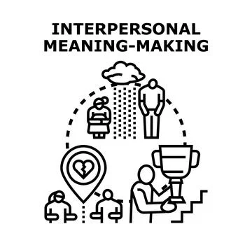 Interpersonal meaning making concept illustrating human interactions Stock Illustration
