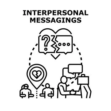 Interpersonal messaging business communication and relationship problems 스톡 일러스트
