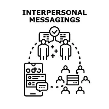 Interpersonal messaging concept visualizing digital communication network Stock Illustration