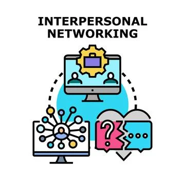 Interpersonal networking concept with people and communication 스톡 일러스트