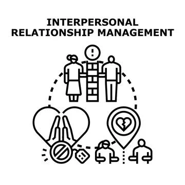 Interpersonal relationship management concept with relationship difficulty Stock Illustration