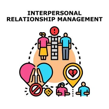 Interpersonal relationship management concept with relationship difficulty Stock Illustration