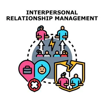 Interpersonal relationship management concept vector illustration Stock Illustration