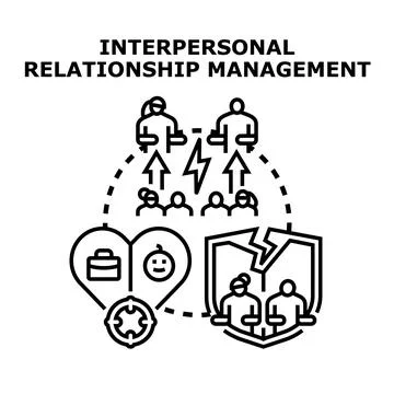 Interpersonal relationship management concept vector illustration Stock Illustration