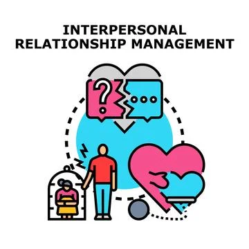 Interpersonal relationship management dealing with conflict concept Stock Illustration