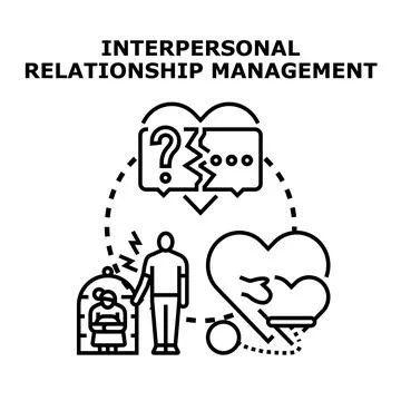 Interpersonal relationship management dealing with conflict concept Stock Illustration