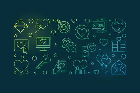 Interpersonal Relationship vector outline colorful illustration 스톡 일러스트