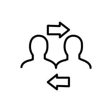 Interpersonal Relationships Vector Line Icon Design Stock Illustration