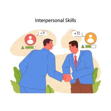 Interpersonal skills concept. Flat vector illustration Stockillustratie