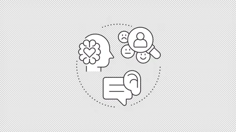 Interpersonal skills development animated line concept icon set Stock Footage 346716142