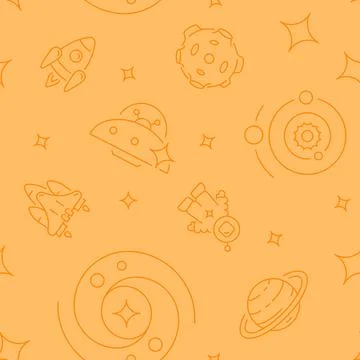 Interplanetary space abstract seamless pattern Illustrazione stock