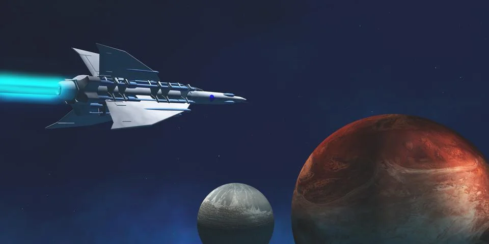 Interplanetary travel Stock Illustration