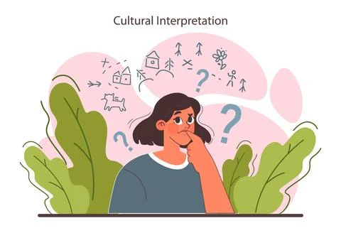 Interpretation. Data literacy. Information understanding, analysis Stock Illustration