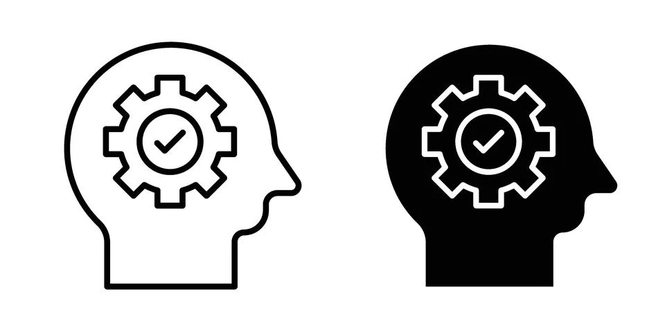 Interpretation icon vector concepts, line and silhouette style 스톡 일러스트