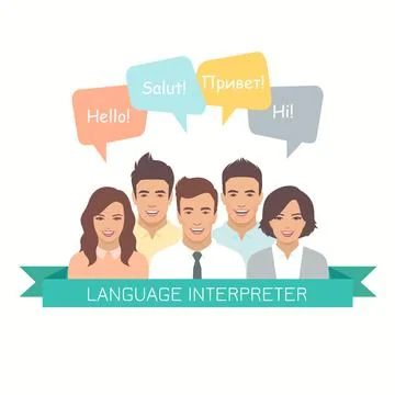 Interpreter team Stock Illustration