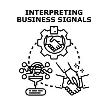 Interpreting business signals and data for strategic decision making Stock Illustration