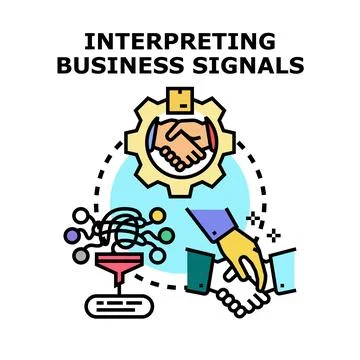 Interpreting business signals and data for strategic decision making Stock Illustration