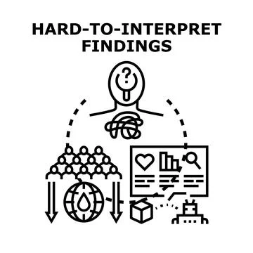 Interpreting complex data and findings concept Stock Illustration