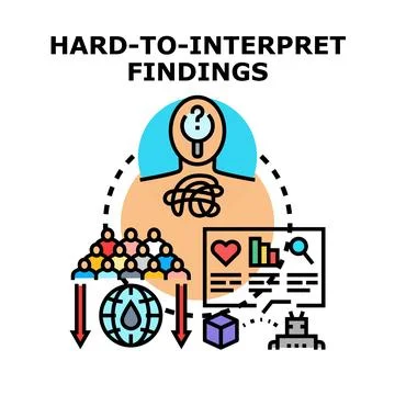 Interpreting complex data and findings concept Stock Illustration