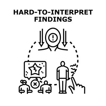 Interpreting complex data finding difficulty and challenge Stock Illustration