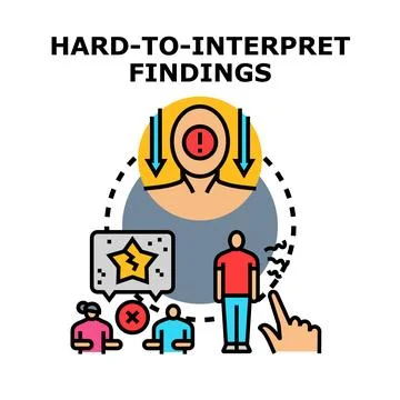 Interpreting complex data finding difficulty and challenge Stock Illustration