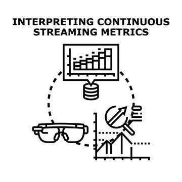 Interpreting continuous streaming metrics concept vector Stock Illustration