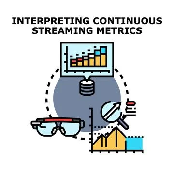 Interpreting continuous streaming metrics concept vector Stock Illustration