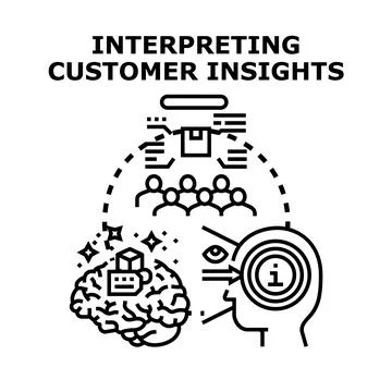 Interpreting customer insights for business analytics strategy Illustrazione stock