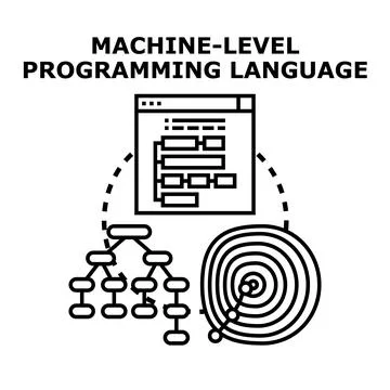 Interpreting machine level program language developing concept イラスト素材